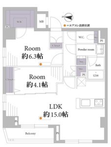 墨田区緑ミルーナヒルズ錦糸町の間取り図
