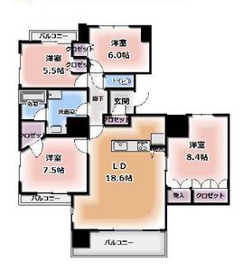 足立区保木間ザパームス竹ノ塚3980万円の間取り図