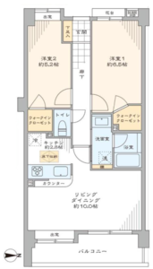 杉並区高円寺南ライオンズマンション中野桃園の間取り図