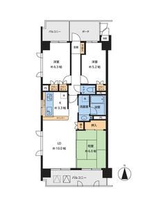 中野区中央コスモ中野5899万円の間取り図