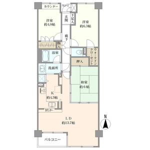 新宿区百人町ザ・パームス西戸山の間取り図
