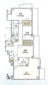 中野区中野グランヌーブ中野の間取り図
