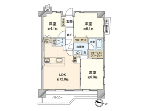 江東区新大橋コスモ両国グランシティの間取り図