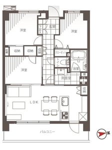 江東区新大橋コスモ両国グランシティの間取り図