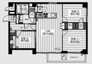 杉並区梅里メトロ新高円寺マンション4199万円の間取り図